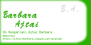 barbara ajtai business card